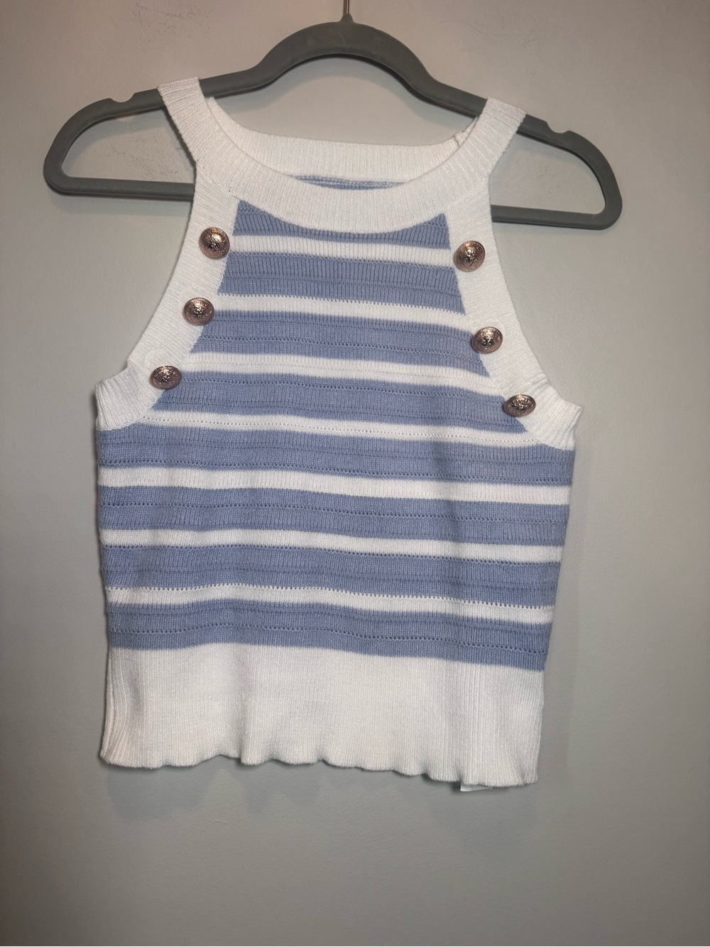 Women’s size 6 Striped Knit Tank Top - Blue & White